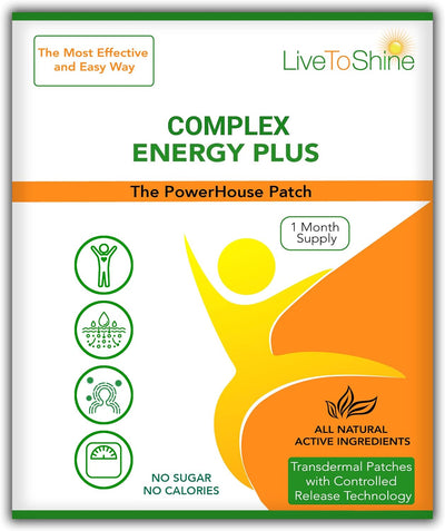 Energy Be Patch - Natural Ingredients for Energy, Alertness and Wellbeing - 30 Patches - USA Made