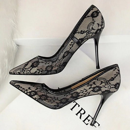 Midnight Mesh Heels