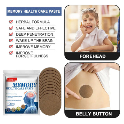 Memory Enhancement Patch Poor Memory Loss Solution Treatment Forgetfulness Effective Wake up Brain Paste Health Care