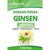 Natural Red Panax Ginseng 8 Energy Patches W/High Ginsenosides for Energy, Performance & Focus Pills for Men & Women