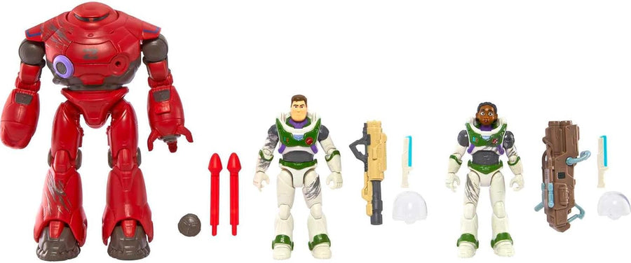 Disney and Pixar Lightyear 3 Action Figure Set, 5-In Scale Buzz Lightyear, Izzy Hawthorne & Zyclops Toys, Space Rangers Vs Robots