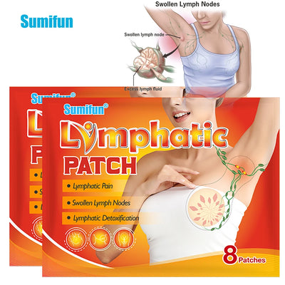 8Pcs Lymphatic Drainage Plaster Lymph Nodes Patch Breast Effective Anti-Swelling Neck Armpit Lymphatic Detox Patch