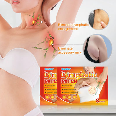 8Pcs Lymphatic Drainage Plaster Lymph Nodes Patch Breast Effective Anti-Swelling Neck Armpit Lymphatic Detox Patch