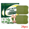 Detox Foot Patches Pads 12/24Pcs Natural Herbal Wormwood Artemisia Argyi Feet Body Toxins Cleansing Relieve Stress Help Sleeping