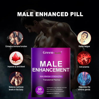 Male Enhancement Transdermal Patches,Enlarger, Bigger,Longer,Growth,Thicker,30 Patches One Month Supply