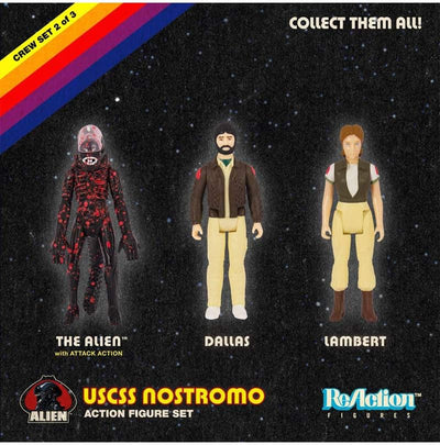 Super 7 Alien Reaction Figure 3 Pack Set C, Multi, 3.75 Inches